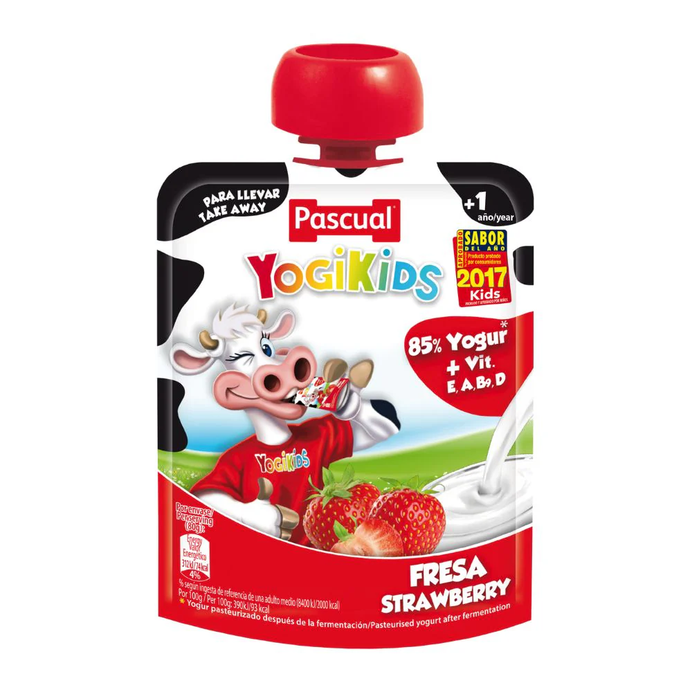 PASCUAL YOGIKIDS STRAWBERRY POUCH 80GM 